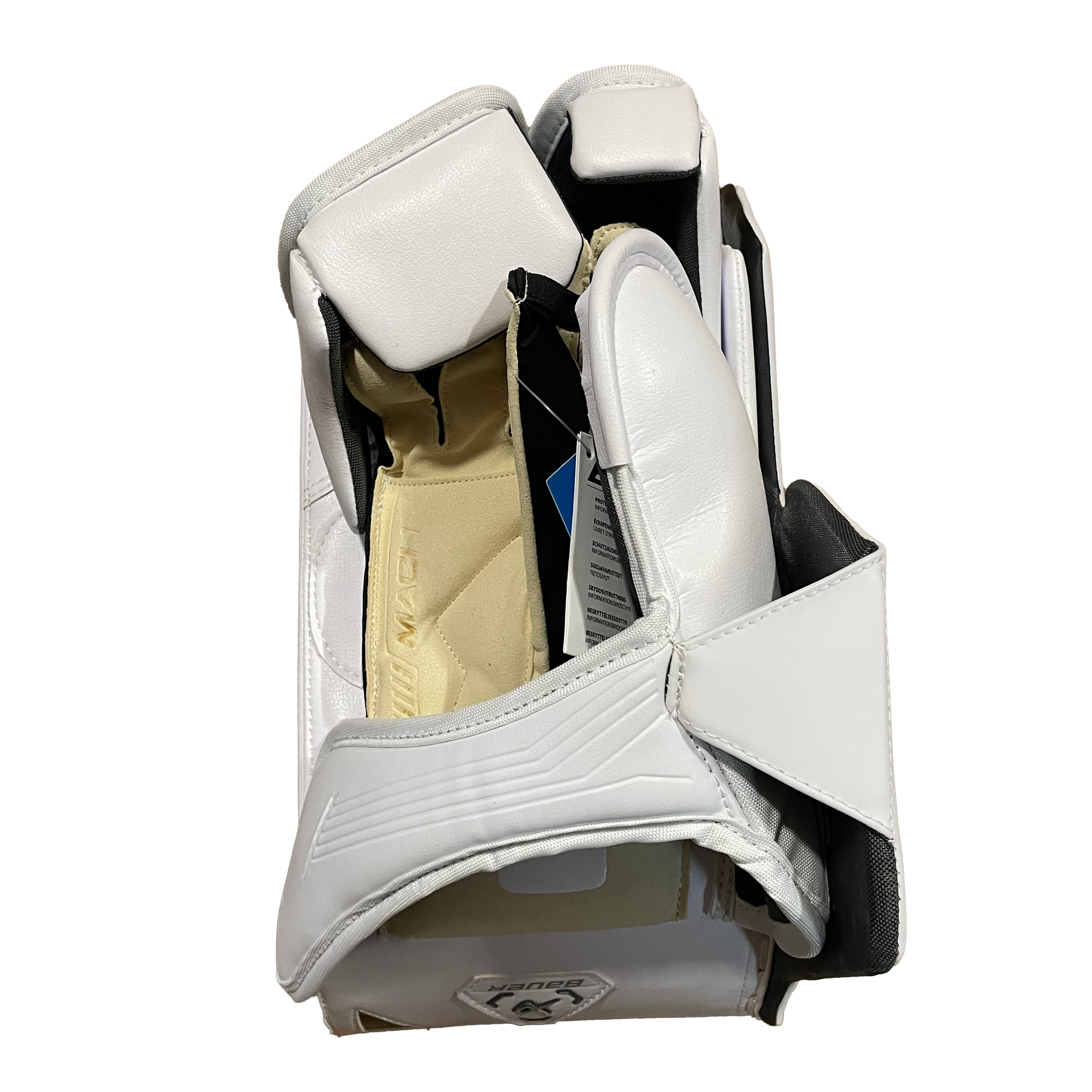 Bauer Supreme Mach - Nouveau bloqueur de gardien Pro Stock (blanc)